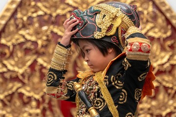 Traditional thai dance performance of ramayana khon in thailand cultural festival