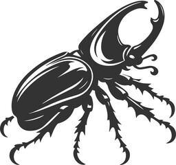 Beetle vector insect isolated silhouette black illustration