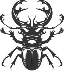 Beetle vector insect isolated silhouette black illustration