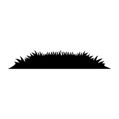 Modern Grass Border Silhouette Vector