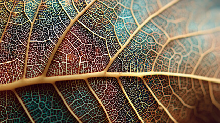Veins of Autumn Leaf, Macro, Background Texture Wallpaper