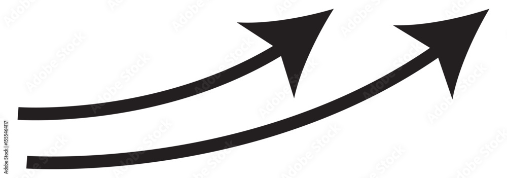 Poster long arrow vector. flat style arrow symbol. vector illustration. long curve arrow icon.