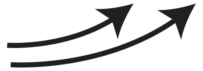 Long Arrow Vector. Flat Style Arrow Symbol. Vector Illustration. Long curve arrow icon.