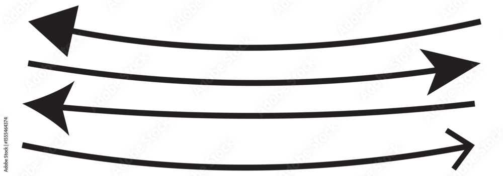 Sticker long arrow vector. flat style arrow symbol. vector illustration. long curve arrow icon.