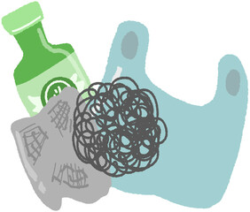 쓰레기 분리수거 재활용 일러스트