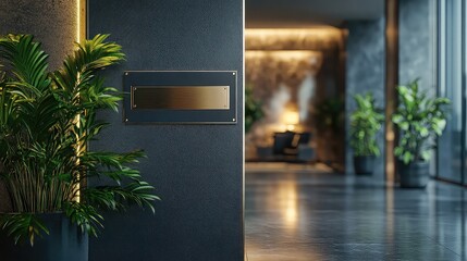 Name Plate Design Mockup on Office Door Representing Professional Branding Corporate Signage and Office Identity for Workspace Design Office Setup and Business Customization