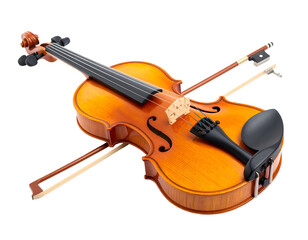 Fototapeta premium Violin and bow on black background