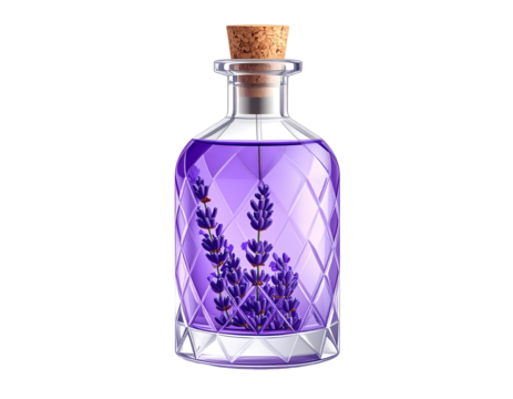 Lavender tincture in decorative glass bottle