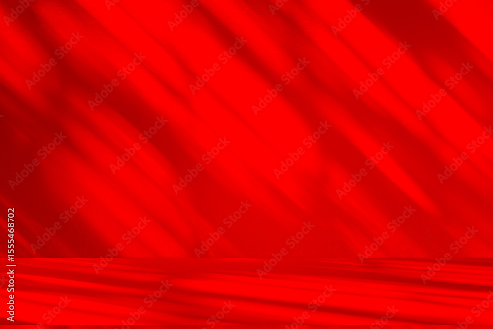 Poster Wall interior background, studio and backdrops show products.with shadow from window color Red background for text insertion and presentation product	