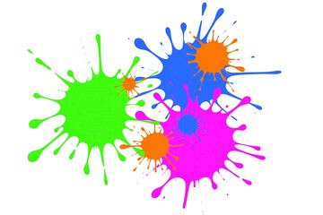 bunch of colorful paint splashes on a white background 1