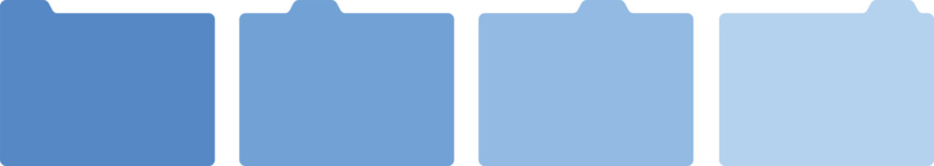 Simple vector illustration of blue file folders in flat style. Ideal for UI design, office icons, document organization, web use, and business or educational materials.