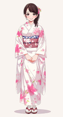 着物を着た女性