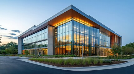 Office Building with Modern Design and Glass Representing Commercial Architecture Office Spaces and Modern Design for Office Buildings Corporate Environments and Business Development