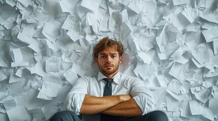 Office Worker Managing Tasks and Responsibilities Representing Employee Productivity Time Management and Workplace Efficiency for Professionals Remote Workers and Office Management