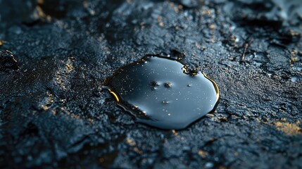 Oil seep on stone - macro texture concept background image for design abstract art or creative visual media projects