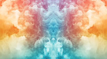 Fototapeta premium A colorful, abstract painting of flames with a rainbow background. The painting is full of vibrant colors and has a sense of movement and energy. The flames seem to be dancing and swirling