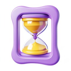3D Hourglass Icon, Abstract, Digital Design, Graphic Element, Isolated