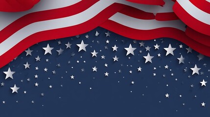 Stripes and Stars Festive Background with Waving Effect