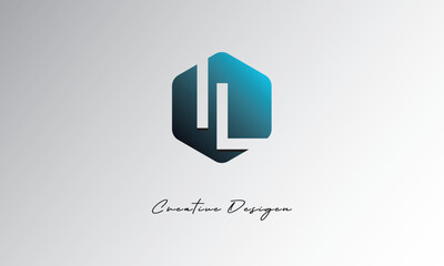 IL Creative Polygon Logo – Modern Negative Space Letter mark with Geometric Hexagon Shape for Futuristic Branding, Corporate Identity & Tech Design

