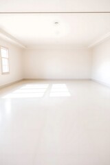 Fototapeta premium Bright expansive empty room showcasing minimalist modern architectural design
