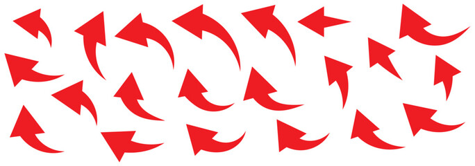 arrows set. Curved arrows. Arrow sign. Flat style icons.