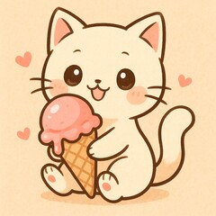 Cat with ice cream