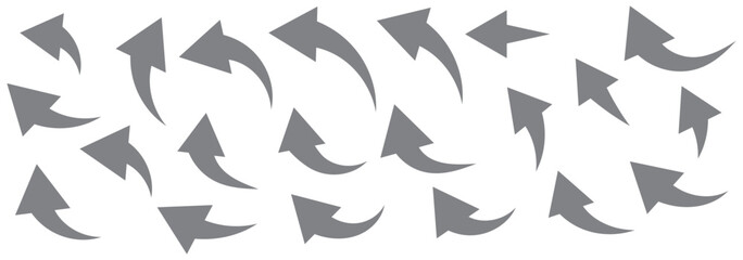 arrows set. Curved arrows. Arrow sign. Flat style icons.