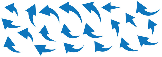 arrows set. Curved arrows. Arrow sign. Flat style icons.