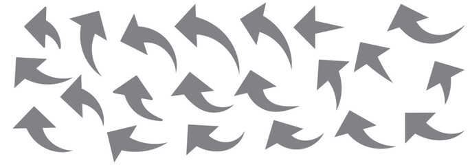 arrows set. Curved arrows. Arrow sign. Flat style icons.