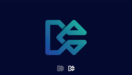 rectangle shape gradient connected letter dc logo design