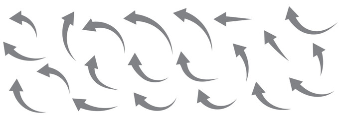 arrows set. Curved arrows. Arrow sign. Flat style icons.