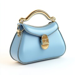 Light Blue Handbag, Studio, White Background, Display