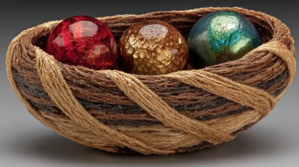 Glass Jewels in a Jute Nest