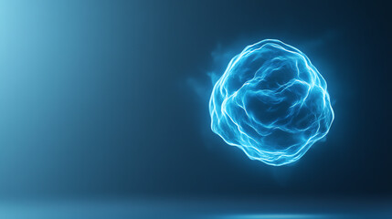 A captivating visualization of blue electric energy sphere emanating light and movement, ideal for technology or science-themed projects.