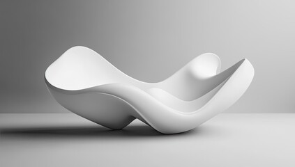 Modern white abstract lounge, minimalist studio