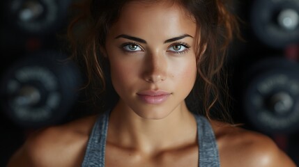 Determined woman in the gym