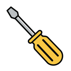screwdriver flat vector