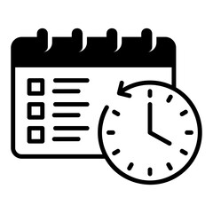 Daily routine icon with clock and calendar