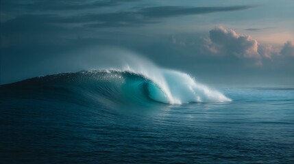 Powerful ocean wave breaking