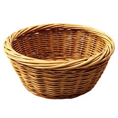 Wicker basket isolated on transparent background