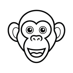Expressive monkey head illustration with vibrant colors on a clean white background for advertising