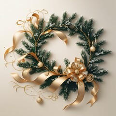 Elegant new year banner with fir branches and golden