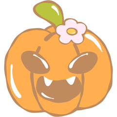 Halloween pumpkins isolated on transparent background