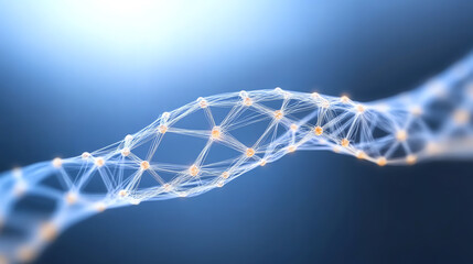 Abstract representation of interconnected nodes forming a dynamic structure, symbolizing technology and innovation in science.