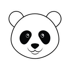 Charming panda bear head illustration with distinct round ears presented on a clean white background suitable for banners and advertisements
