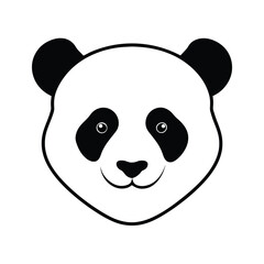 Stylized panda bear head silhouette graphic illustration a simple and iconic animal portrait for design projects