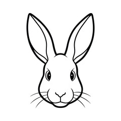 Stylized rabbit head with long ears a charming illustration perfect for easter or spring themes on a clean white background