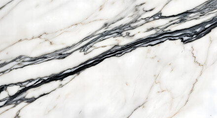 Obraz premium Minimalist White Marble with Black Veins for Contemporary Design, Elegant Countertops, Wall Cladding, and Floor Surfaces, High-Resolution Natural Stone Pattern, Modern Artistic Finish