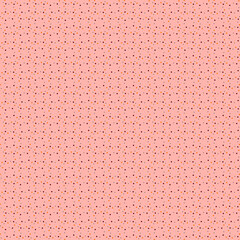Small orange, brown, black polka dots on a peach pink background Cute modest geometric polka dot pattern Simple farmhouse, cottage decor Country, rustical, retro, vintage style
