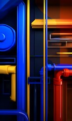 Obraz premium Abstract pipes colorful and geometric composition